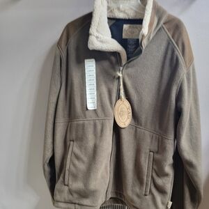 Fleece men's jacket with sherpa lines color